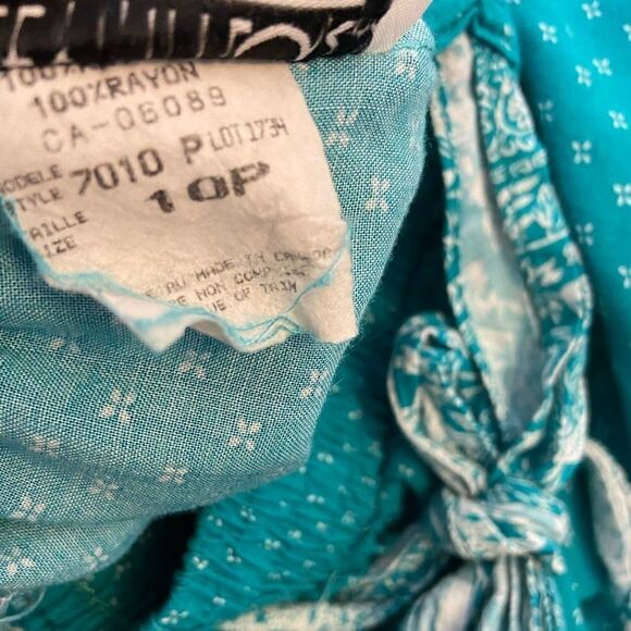 VINTAGE Petite Teal Printed Scarf Belt Light Pant - Picture 9 of 9